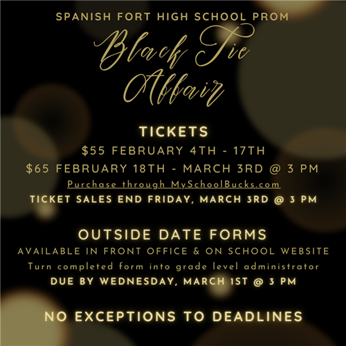 Prom deadlines